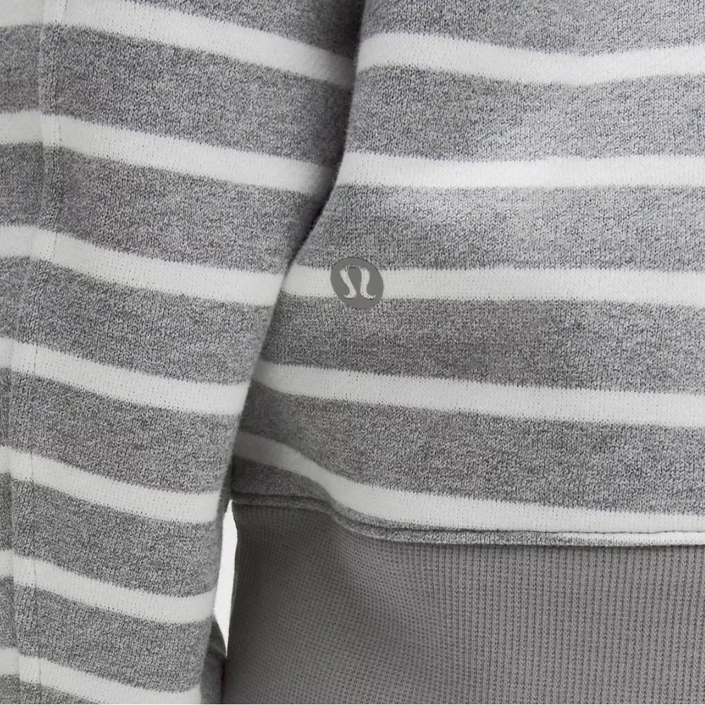 Lululemon Gray White Stripe Perfectly Oversized Pullover Sweatshirt. Small. NEW